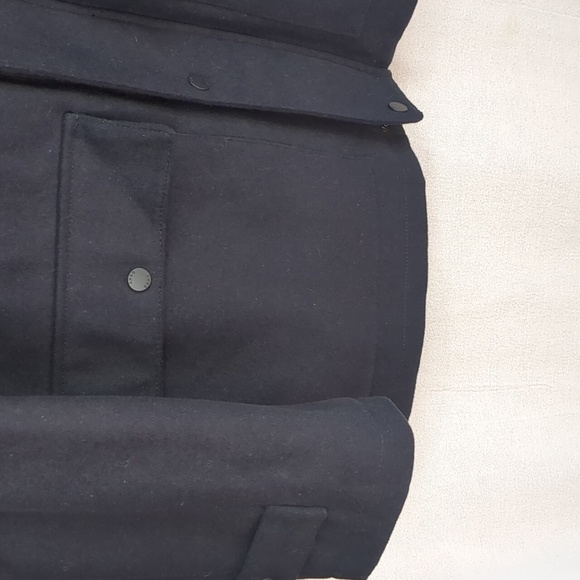 DKNY Men's Mid Length Stadium Wool Blend Coat In Navy Blue Size XL - Picture 5 of 16